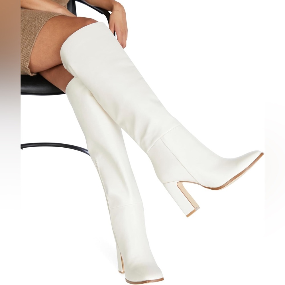 Elegant White Knee-High Women's Boots